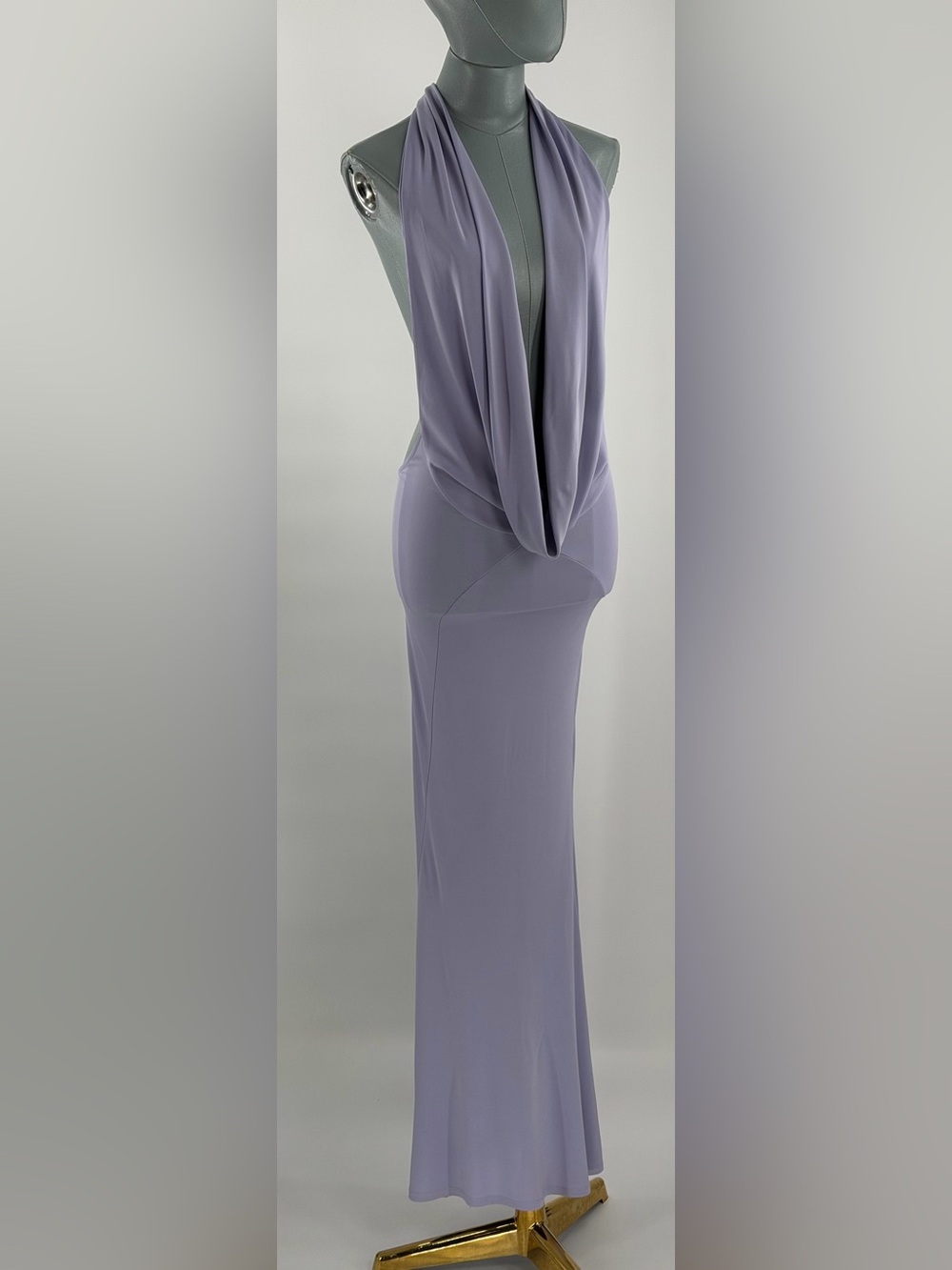 🆕 RAT & BOA 🧿 NWOT Aris Maxi Cowl Halter Neck Midi Dress, Lilac Sz XS *NOTAGS* - Picture 6 of 17